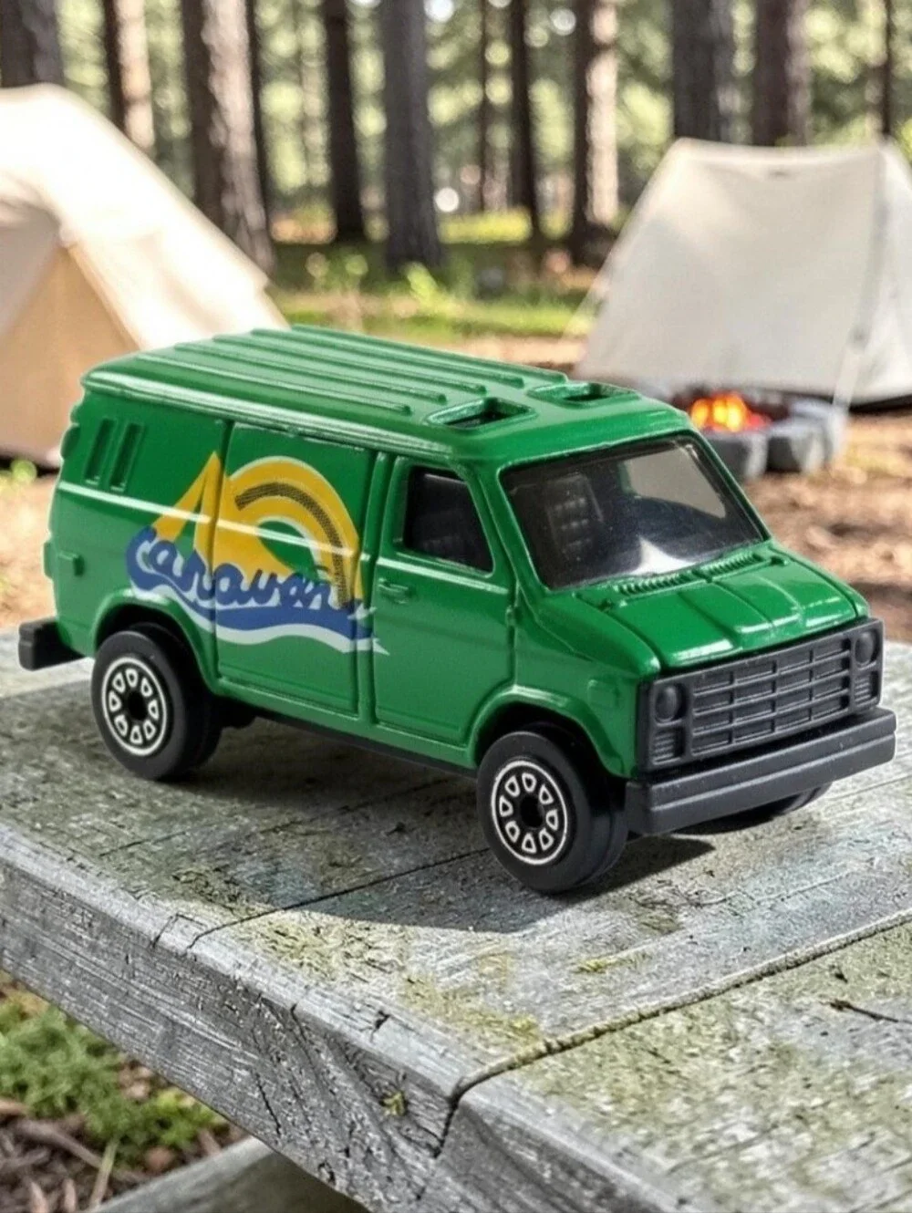 Kidco Ford Econoline Off-Road Van Late-1970s E-Series Green Die-Cast 1:64 Toy. T